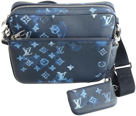 lv trio messenger bag blue